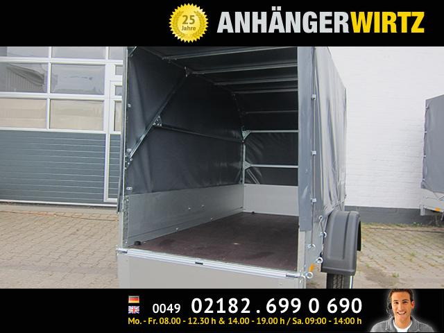 Aluliner Planen Anhänger GT 500 181x101x120 +Hochplane aero grau (XXS) 500kg - Biltrailer: billede 2 Aluliner Planen Anhänger GT 500 181x101x120 +Hochplane aero grau (XXS) 500kg - Biltrailer: billede 2