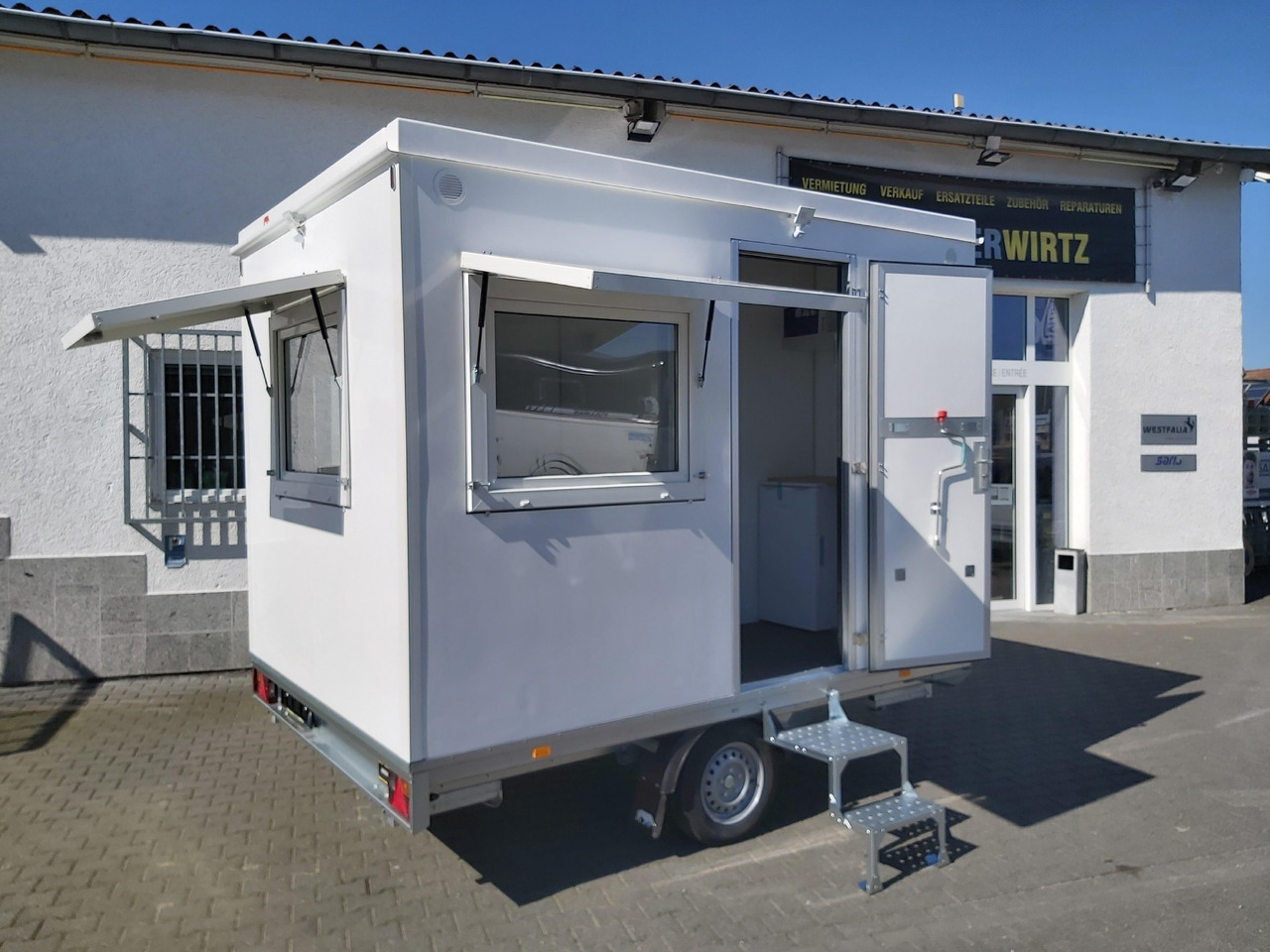 Mobiles Büro 310x220x220cm Tür + 3 Fenster + WC Raum (M) 1200kg - Salgsvogn: billede 4 Mobiles Büro 310x220x220cm Tür + 3 Fenster + WC Raum (M) 1200kg - Salgsvogn: billede 4