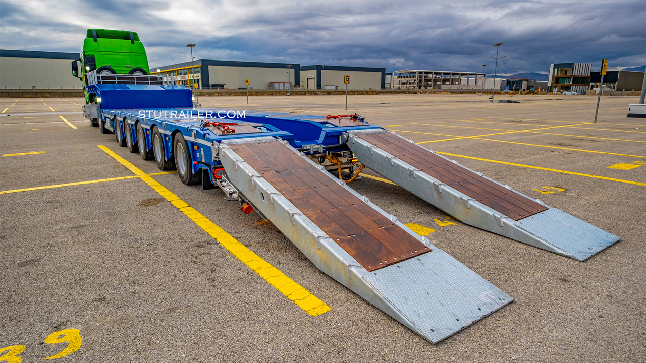 STU 5 Axle Hydraulic Steering Extendable Low Laoder - Nedbygget platform sættevogn: billede 5 STU 5 Axle Hydraulic Steering Extendable Low Laoder - Nedbygget platform sættevogn: billede 5
