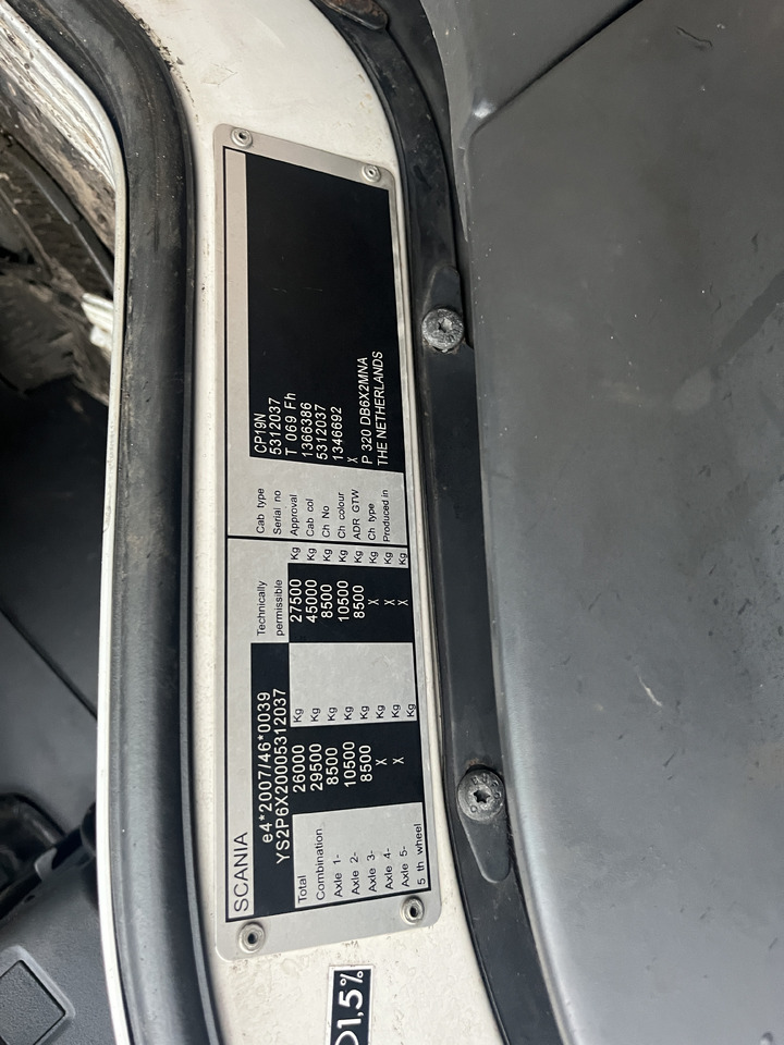 Scania P320 6x2 Chassis Cab - Lastbil chassis: billede 5 Scania P320 6x2 Chassis Cab - Lastbil chassis: billede 5