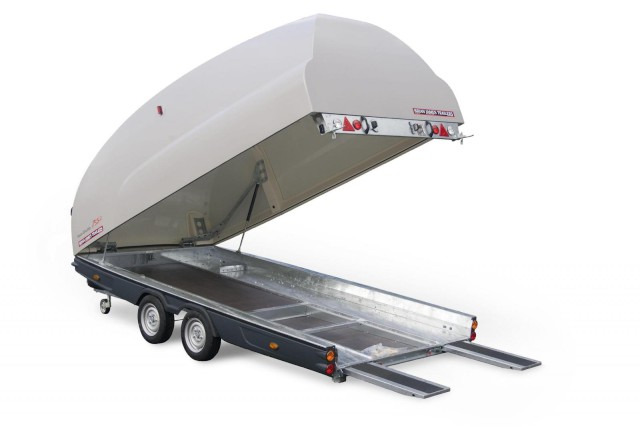 Brian James Race Shuttle 2, 300-1011, 4300 x 1950 mm, 2,6 to. - Biltransportør påhængsvogn: billede 1 Brian James Race Shuttle 2, 300-1011, 4300 x 1950 mm, 2,6 to. - Biltransportør påhængsvogn: billede 1