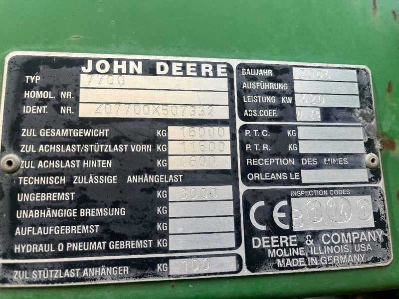 Grønthøster John Deere 7700: billede 9