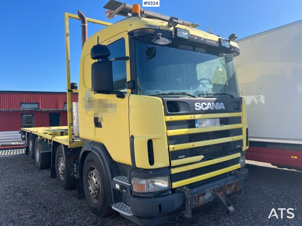 Flatbed truck Scania R124GB8X26NB420 - Lastbil med lad: billede 3 Flatbed truck Scania R124GB8X26NB420 - Lastbil med lad: billede 3
