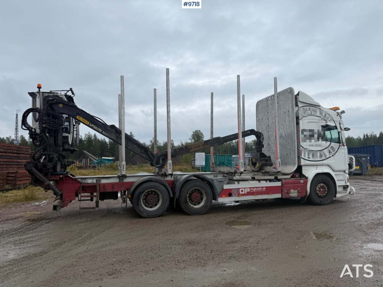 Tømmerbil, Lastbil med kran Log truck Scania R520 with crane: billede 6