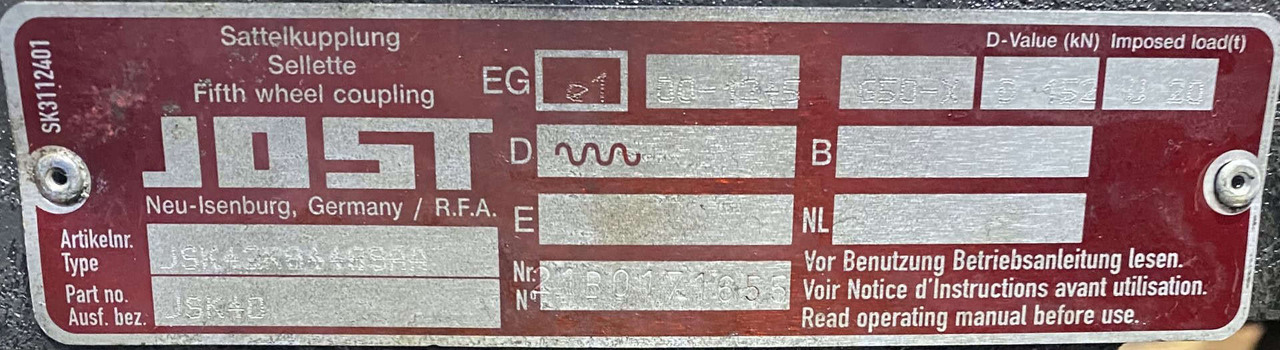 Ralla Jost Volvo E5 - Drejeskammel for Anhænger: billede 2 Ralla Jost Volvo E5 - Drejeskammel for Anhænger: billede 2