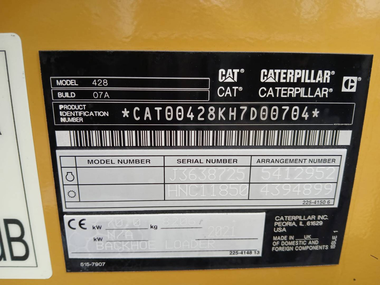 CAT 428-07 - Gravelæssemaskine: billede 5 CAT 428-07 - Gravelæssemaskine: billede 5