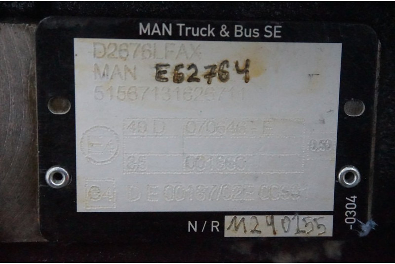 MAN D2676LFAX EURO6 520PS - Motor for Lastbil: billede 5 MAN D2676LFAX EURO6 520PS - Motor for Lastbil: billede 5