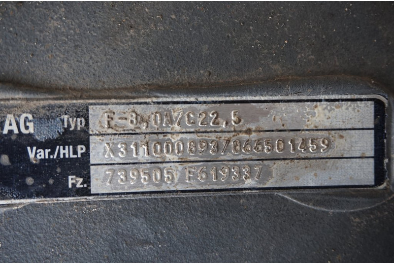 Mercedes-Benz F-8A/C22.5 - Foraksel for Lastbil: billede 2 Mercedes-Benz F-8A/C22.5 - Foraksel for Lastbil: billede 2