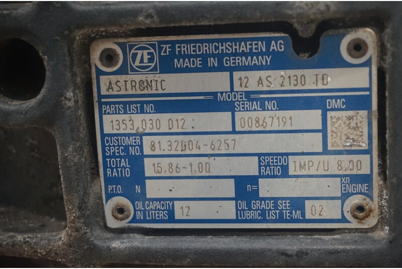 ZF 12AS2130DD TGS 81.32004-6257 - Gearkasse for Lastbil: billede 5 ZF 12AS2130DD TGS 81.32004-6257 - Gearkasse for Lastbil: billede 5