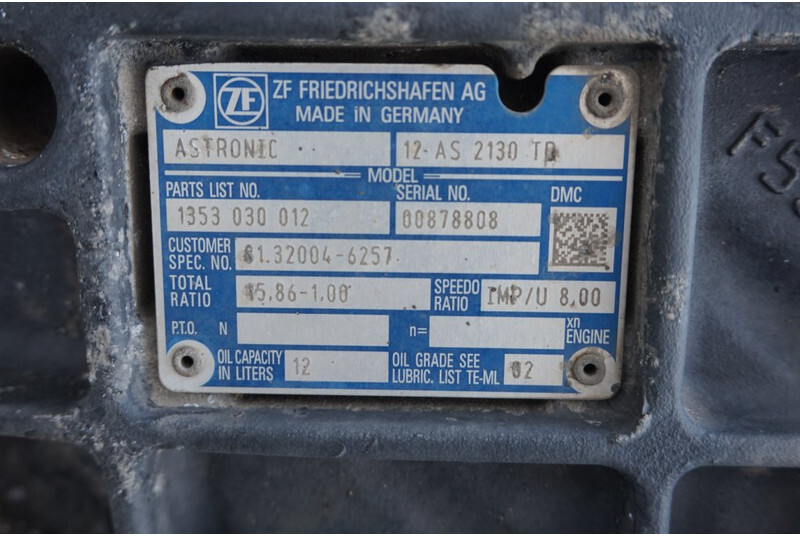 ZF 12AS2130DD TGX - Gearkasse for Lastbil: billede 5 ZF 12AS2130DD TGX - Gearkasse for Lastbil: billede 5