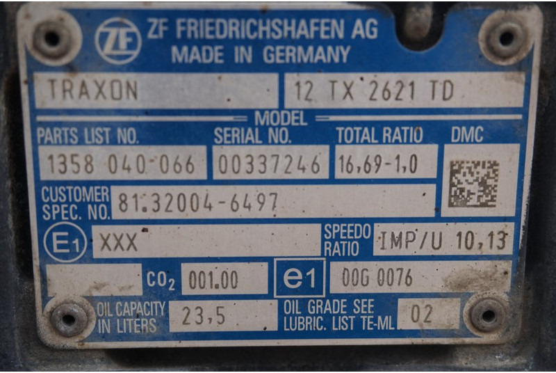 ZF 12TX2621DD+INT3 81.32004-6497 - Gearkasse for Lastbil: billede 5 ZF 12TX2621DD+INT3 81.32004-6497 - Gearkasse for Lastbil: billede 5