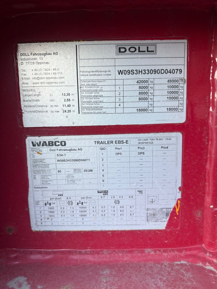 Nedbygget platform sættevogn Doll S3H-T, teleskopierbar, Funk, 48ton: billede 13