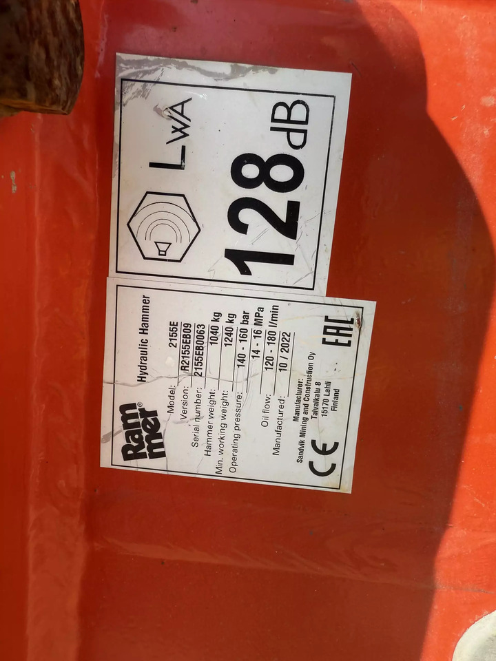 2022 Rammer 2155E - Hydraulisk hammer: billede 1 2022 Rammer 2155E - Hydraulisk hammer: billede 1