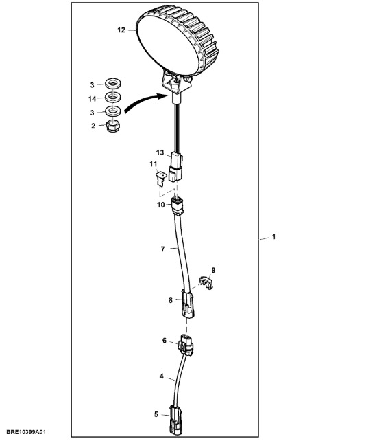 BRE10399 John Deere 8345R - Zestaw świateł - Lys/ Belysning for Traktor: billede 1 BRE10399 John Deere 8345R - Zestaw świateł - Lys/ Belysning for Traktor: billede 1