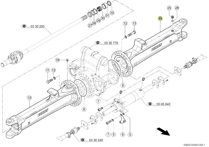 Claas Jaguar 970 - tylna oś napędowa - obudowa osi PRAWA 0015048860 - Bagaksel for Landbrugsmaskine: billede 1 Claas Jaguar 970 - tylna oś napędowa - obudowa osi PRAWA 0015048860 - Bagaksel for Landbrugsmaskine: billede 1
