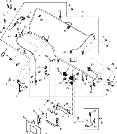 John Deere 9470RX - Wiązka przewodów DZ102216 (Silnik) - Kabel/ Ledning for Landbrugsmaskine: billede 1 John Deere 9470RX - Wiązka przewodów DZ102216 (Silnik) - Kabel/ Ledning for Landbrugsmaskine: billede 1