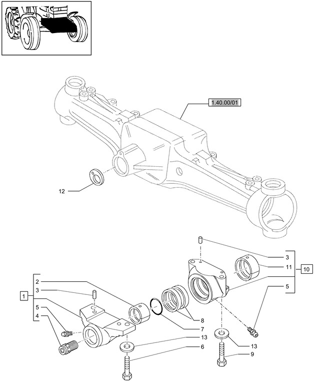 New Holland T6010 T6090 T6070 Czop zawieszenia obr 87311603 - Affjedring for Traktor: billede 1 New Holland T6010 T6090 T6070 Czop zawieszenia obr 87311603 - Affjedring for Traktor: billede 1