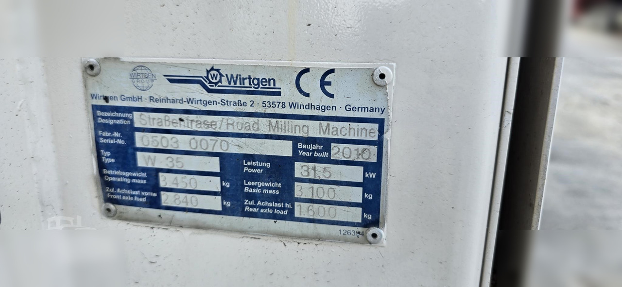 2010 WIRTGEN W35 - Asfaltfræser: billede 3 2010 WIRTGEN W35 - Asfaltfræser: billede 3