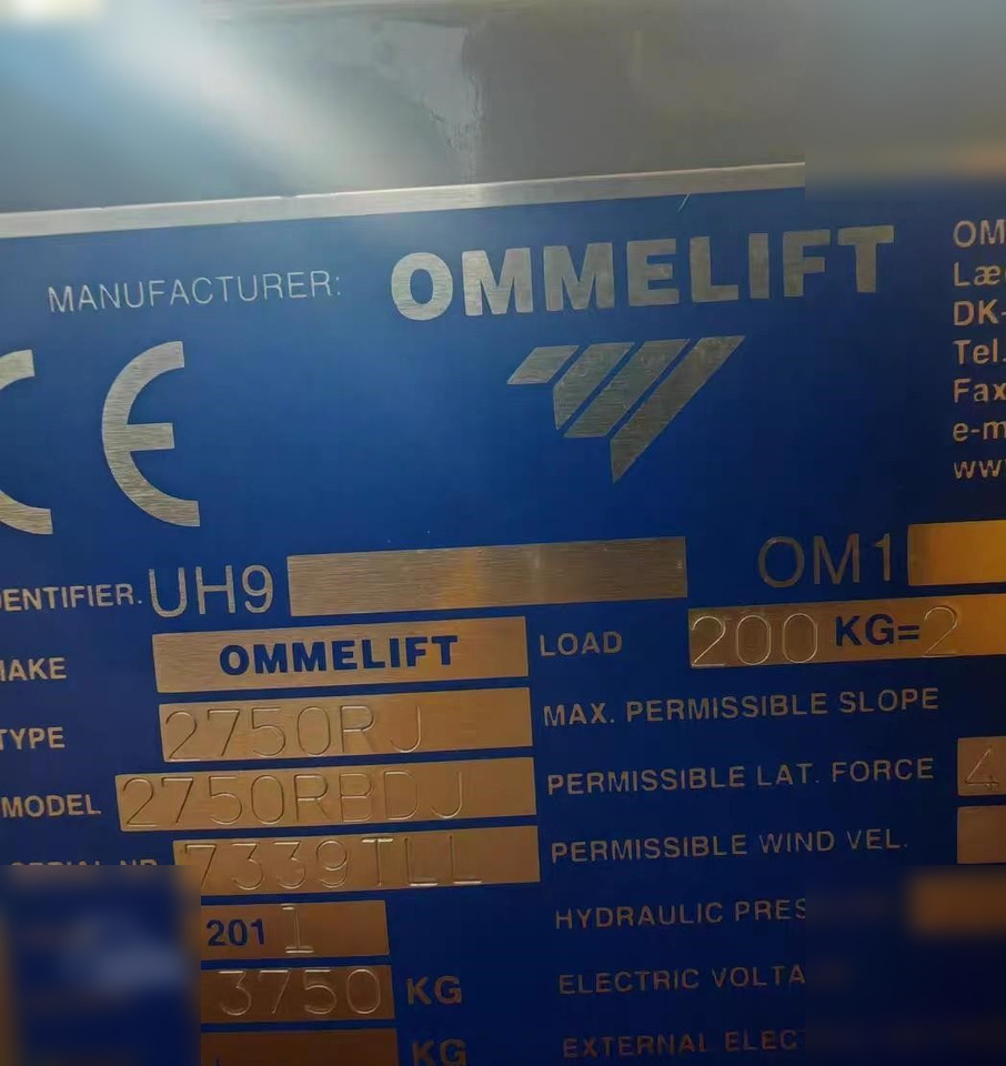 2011 OMMELIFT 2750RBDJ - Bomlift: billede 4 2011 OMMELIFT 2750RBDJ - Bomlift: billede 4