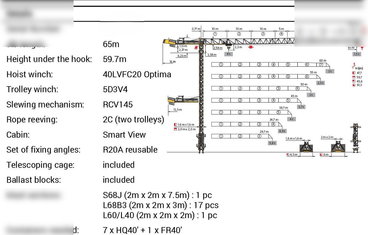 2023 POTAIN MCT188 - Tårnkran: billede 2 2023 POTAIN MCT188 - Tårnkran: billede 2