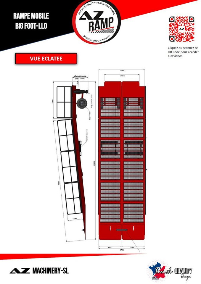 Large Mobile dock ramp, uncouplable AZ RAMP - KING VERSION, BIG FOOT L20 T-INOX - Læsserampe: billede 5 Large Mobile dock ramp, uncouplable AZ RAMP - KING VERSION, BIG FOOT L20 T-INOX - Læsserampe: billede 5