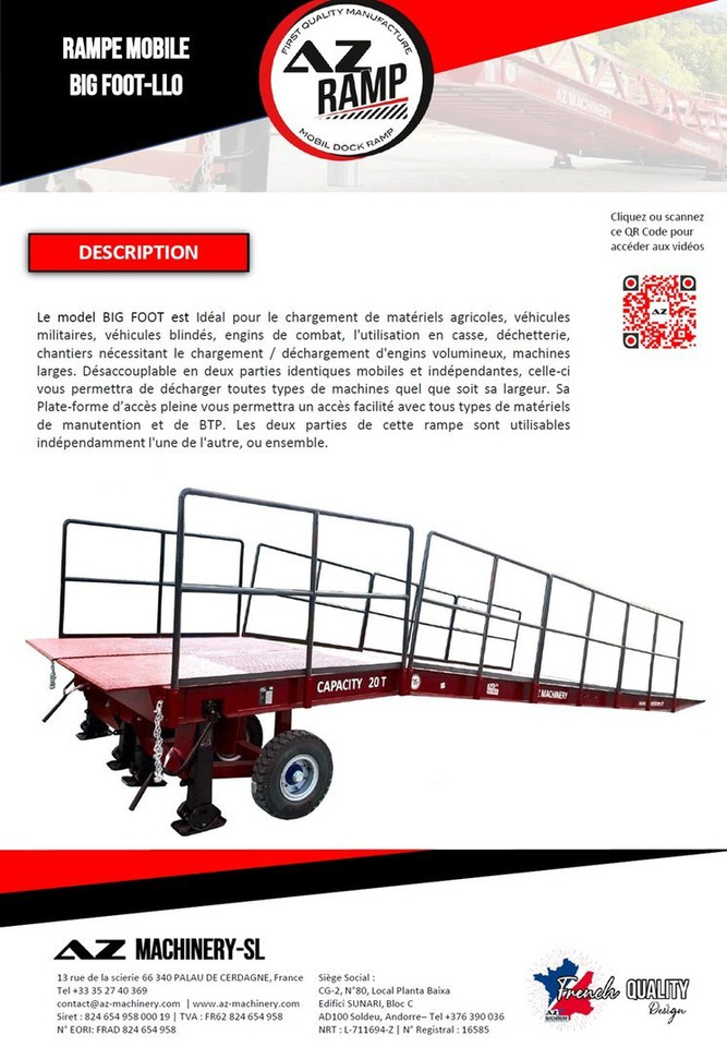 Large Mobile dock ramp, uncouplable AZ RAMP - KING VERSION, BIG FOOT L20 T-INOX - Læsserampe: billede 2 Large Mobile dock ramp, uncouplable AZ RAMP - KING VERSION, BIG FOOT L20 T-INOX - Læsserampe: billede 2
