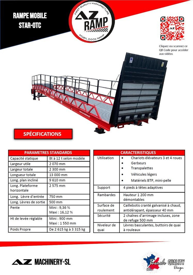 Loading Ramp with with hydraulic folding bridge - AZ RAMP - STAR-OTC- 8T. 8 ton capacity - Læsserampe: billede 4 Loading Ramp with with hydraulic folding bridge - AZ RAMP - STAR-OTC- 8T. 8 ton capacity - Læsserampe: billede 4