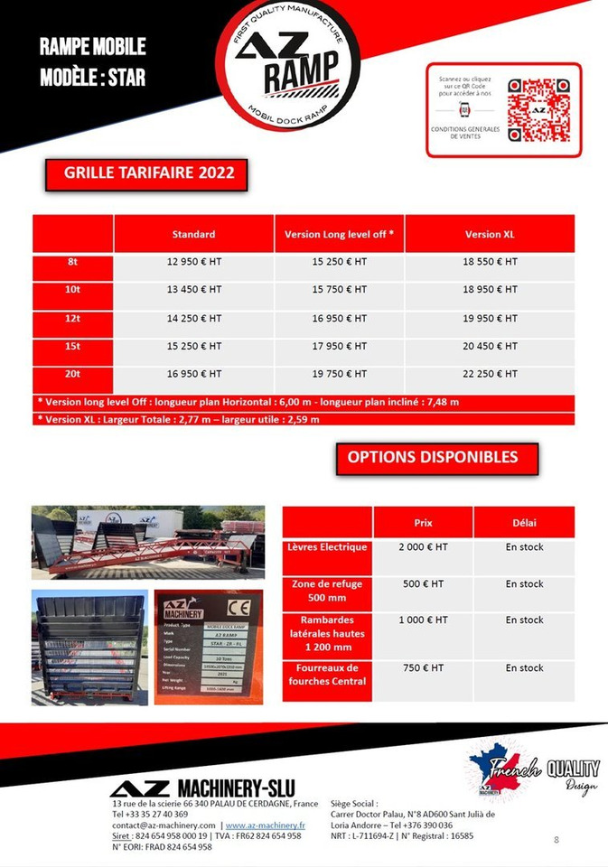 Loading Ramp with with hydraulic tilting bridge - AZ RAMP - STAR- 8T. 8 ton capacity - Læsserampe: billede 3 Loading Ramp with with hydraulic tilting bridge - AZ RAMP - STAR- 8T. 8 ton capacity - Læsserampe: billede 3