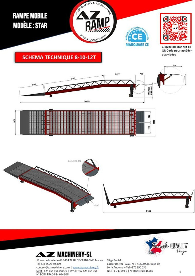 **RENTAL** Loading Ramp with with hydraulic tilting bridge - AZ RAMP - STAR- 8T. 8 ton capacity - Læsserampe: billede 5 **RENTAL** Loading Ramp with with hydraulic tilting bridge - AZ RAMP - STAR- 8T. 8 ton capacity - Læsserampe: billede 5