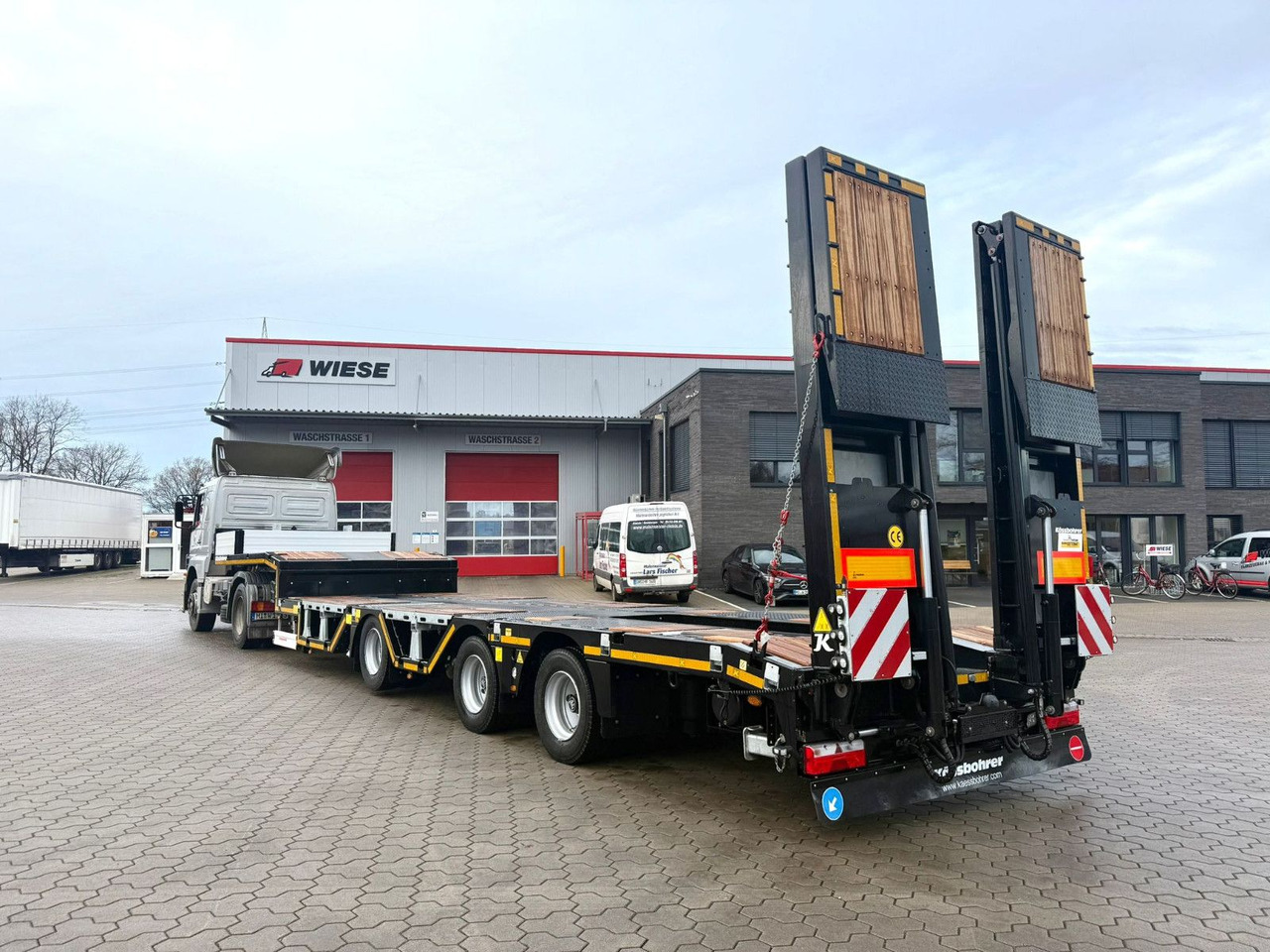 Kässbohrer SLAR3 Tele Tiefbett Radmulden metallisiert - Nedbygget platform sættevogn: billede 1 Kässbohrer SLAR3 Tele Tiefbett Radmulden metallisiert - Nedbygget platform sættevogn: billede 1