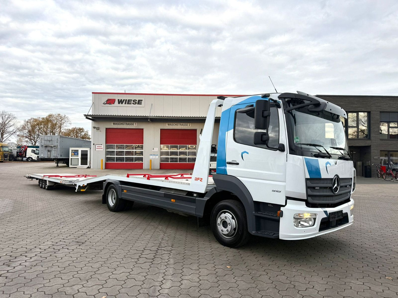 Mercedes-Benz Atego 918L Autotransporter mit BFZ Anhänger - Biltransportør lastbil: billede 1 Mercedes-Benz Atego 918L Autotransporter mit BFZ Anhänger - Biltransportør lastbil: billede 1