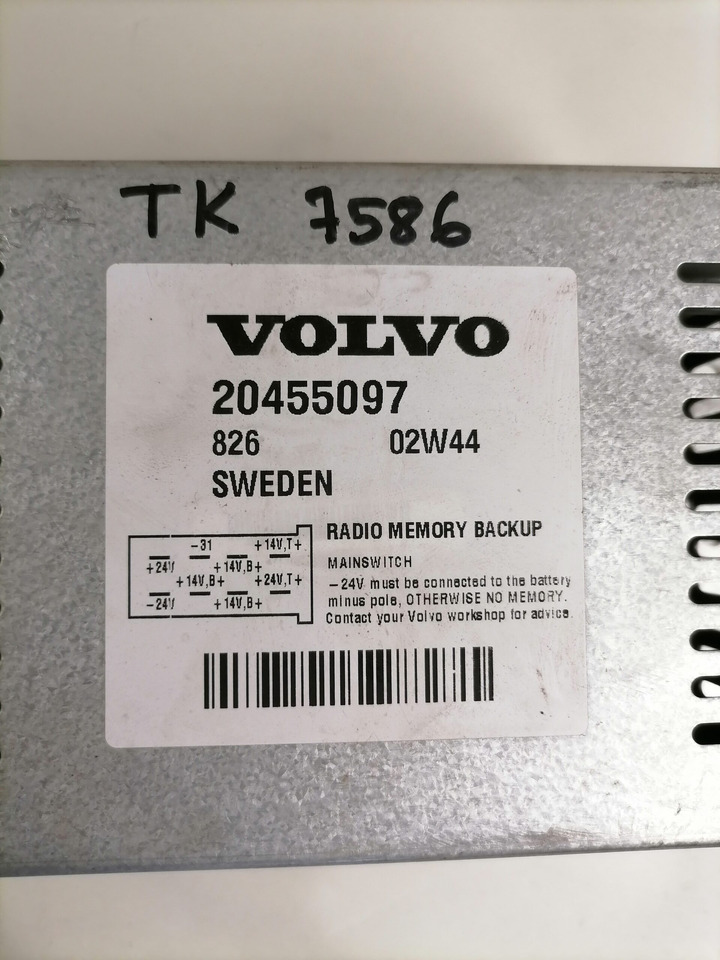 Volvo Radio Memory Backup 20455097 - Kontrol blok for Lastbil: billede 3 Volvo Radio Memory Backup 20455097 - Kontrol blok for Lastbil: billede 3