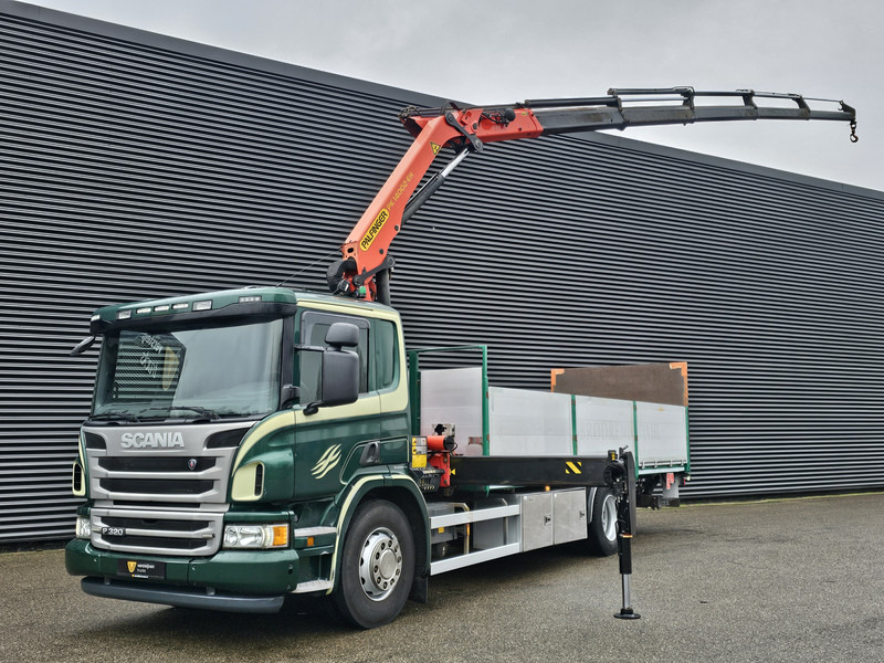 Scania P320 / 4x2 / PALFINGER PK14002 / CRANE/KRAN - Lastbil med lad, Lastbil med kran: billede 1 Scania P320 / 4x2 / PALFINGER PK14002 / CRANE/KRAN - Lastbil med lad, Lastbil med kran: billede 1