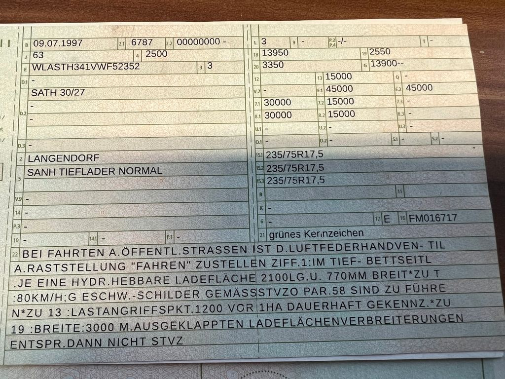 Langendorf Tiefbett mit Rampen Hydraulisch - Nedbygget platform sættevogn: billede 2 Langendorf Tiefbett mit Rampen Hydraulisch - Nedbygget platform sættevogn: billede 2