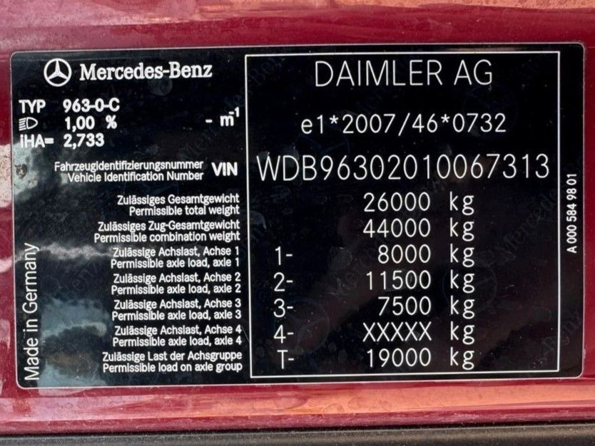 Lastbil chassis Mercedes-Benz 2558 6x2 Fahrgestell Chassis | Retarder | Klima: billede 12 Lastbil chassis Mercedes-Benz 2558 6x2 Fahrgestell Chassis | Retarder | Klima: billede 12