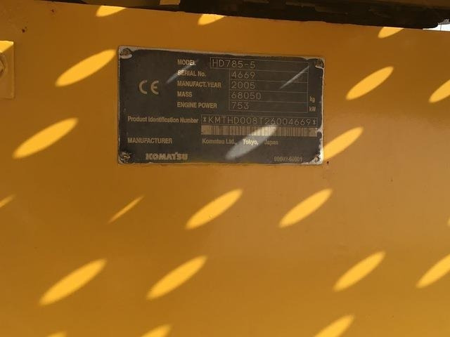 Komatsu HD785-5 - Lastbildumper: billede 5 Komatsu HD785-5 - Lastbildumper: billede 5