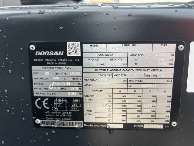 Doosan B30X-7 PLUS - El gaffeltruck: billede 5 Doosan B30X-7 PLUS - El gaffeltruck: billede 5