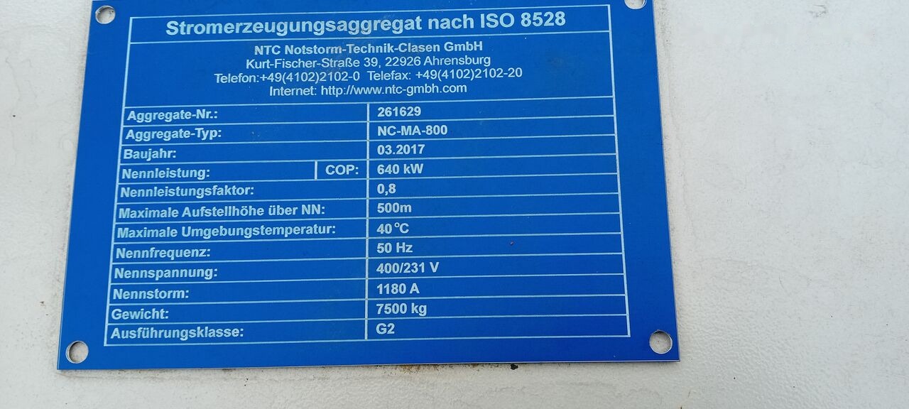 MAN MAN Generator Set Stamford 640 KW 800 KVA Diesel, 2017 Model, 931 HP, 8000 kg, Low Hours, For Sale in Poland - Strømgenerator: billede 3 MAN MAN Generator Set Stamford 640 KW 800 KVA Diesel, 2017 Model, 931 HP, 8000 kg, Low Hours, For Sale in Poland - Strømgenerator: billede 3