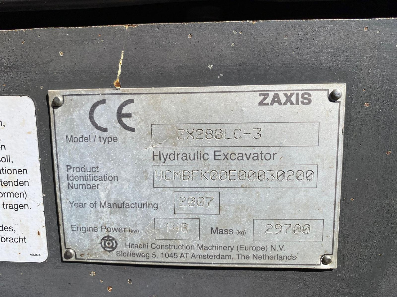 Hitachi ZX 280 LC -3 - Bæltegravemaskine: billede 3 Hitachi ZX 280 LC -3 - Bæltegravemaskine: billede 3