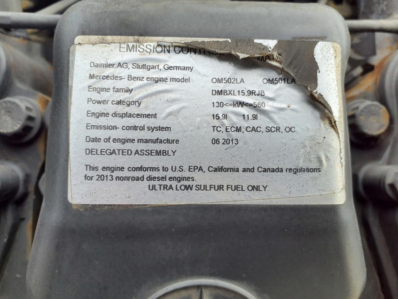 Mercedes-Benz GMK 6400 engine OM502LA - Motor for Mobilkran: billede 5 Mercedes-Benz GMK 6400 engine OM502LA - Motor for Mobilkran: billede 5