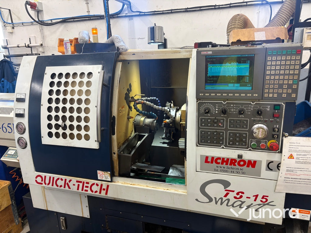 NC-Svarv - Quick-tech TS-15 med PRO V-65LE stångmagasin - CNC bearbejdningscenter: billede 1 NC-Svarv - Quick-tech TS-15 med PRO V-65LE stångmagasin - CNC bearbejdningscenter: billede 1