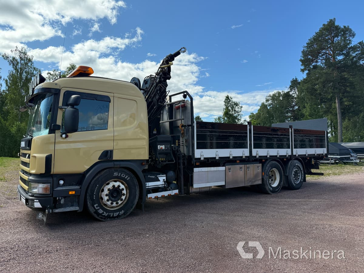 Kranbil Scania 114G - Lastbil med lad, Lastbil med kran: billede 1 Kranbil Scania 114G - Lastbil med lad, Lastbil med kran: billede 1