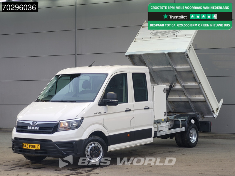 MAN TGE 5.120 Kipper met Kist Dubbel Cabine 3,5t Trekhaak Navi Camera Airco Cruise Euro6 Tipper Benne Kieper Airco Trekhaak Cruise control - Ladbil med tip: billede 1 MAN TGE 5.120 Kipper met Kist Dubbel Cabine 3,5t Trekhaak Navi Camera Airco Cruise Euro6 Tipper Benne Kieper Airco Trekhaak Cruise control - Ladbil med tip: billede 1