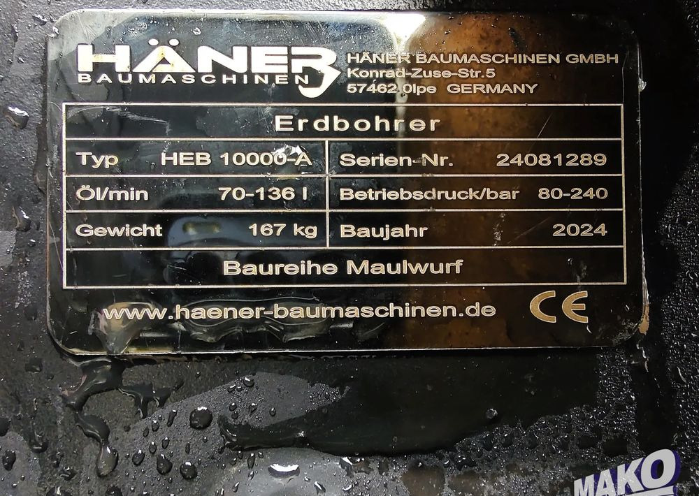NOWY nieużywany świder do ziemi Haner HEB 10000-A - Udstyr for Entreprenørmaskin: billede 4 NOWY nieużywany świder do ziemi Haner HEB 10000-A - Udstyr for Entreprenørmaskin: billede 4