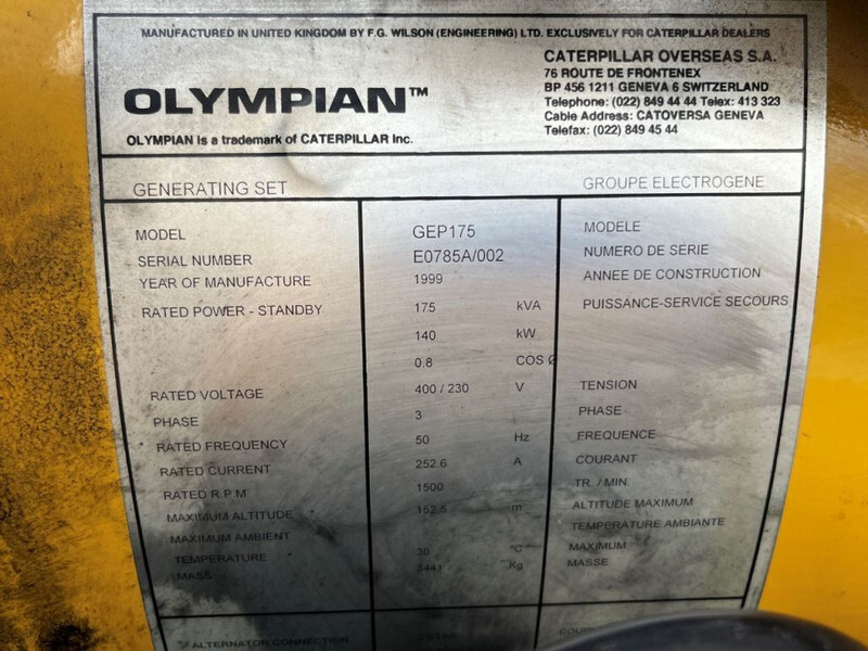 Caterpillar Olympian GEP175 175kVA - Strømgenerator: billede 4 Caterpillar Olympian GEP175 175kVA - Strømgenerator: billede 4