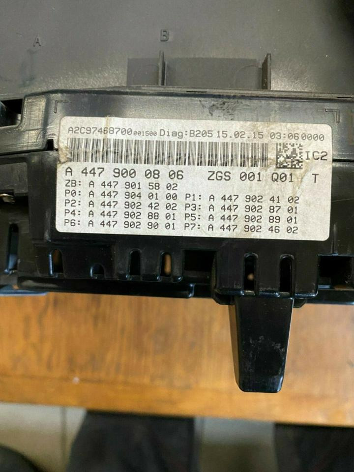 Mercedes Vito Kombiinstrument Tacho A4479000806 - Fartskriver for Lastbil: billede 2 Mercedes Vito Kombiinstrument Tacho A4479000806 - Fartskriver for Lastbil: billede 2