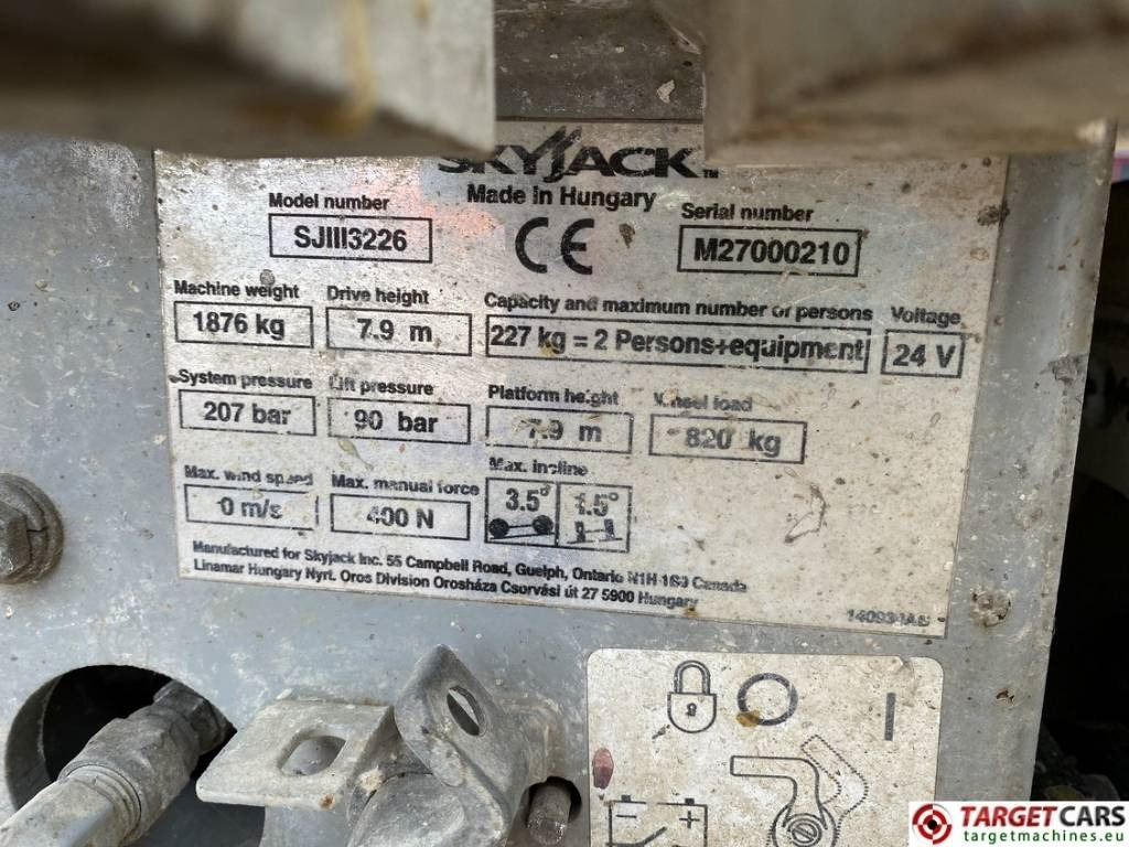 Sakselift SkyJack SJIII-3226 Electric 3226 Scissor Work Lift 990cm: billede 10 Sakselift SkyJack SJIII-3226 Electric 3226 Scissor Work Lift 990cm: billede 10