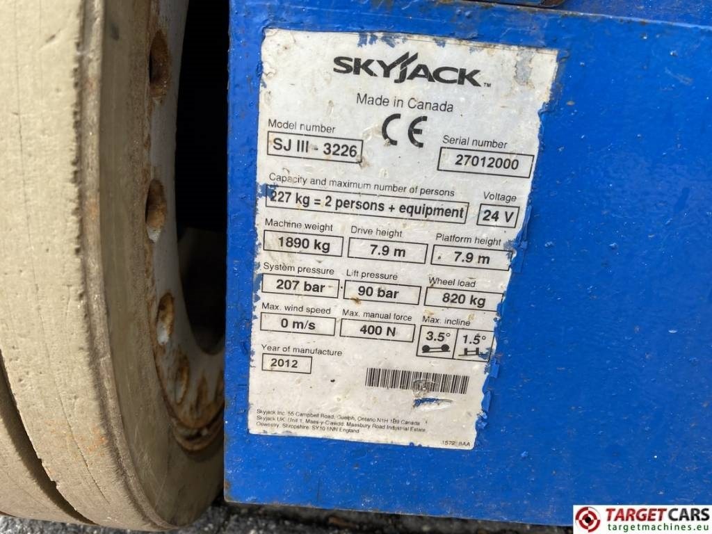 Sakselift SkyJack SJIII-3226 Electric 3226 Scissor Work Lift 990cm: billede 10 Sakselift SkyJack SJIII-3226 Electric 3226 Scissor Work Lift 990cm: billede 10