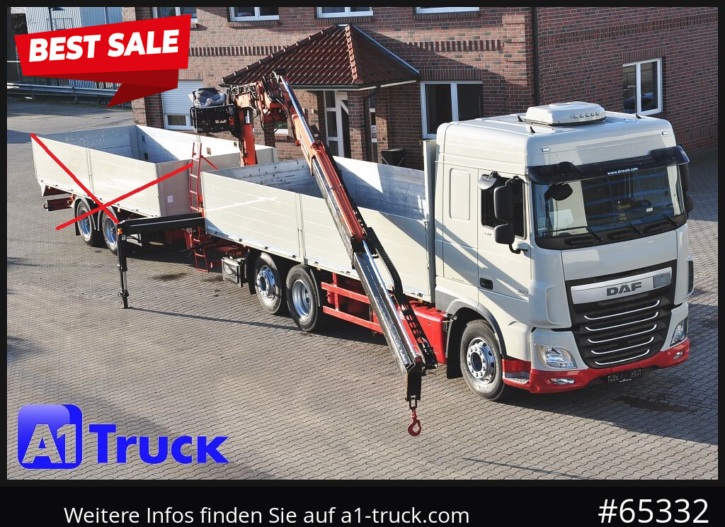DAF XF 440, Baustoff, Terex 145.2 - Lastbil med lad, Lastbil med kran: billede 1 DAF XF 440, Baustoff, Terex 145.2 - Lastbil med lad, Lastbil med kran: billede 1