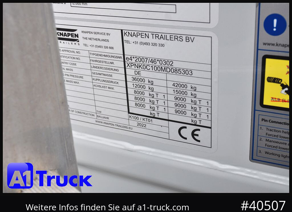 KNAPEN K100, Liftachse, Funk ca. 90m³ - Walking floor sættevogn: billede 3 KNAPEN K100, Liftachse, Funk ca. 90m³ - Walking floor sættevogn: billede 3